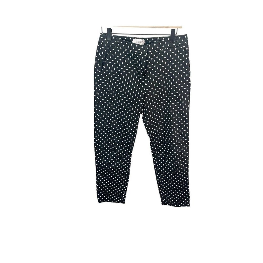 ANNA‎ RACHELE ITALY Pants Black Polka Dot Trouser Career Euro 42 Womens 12/14